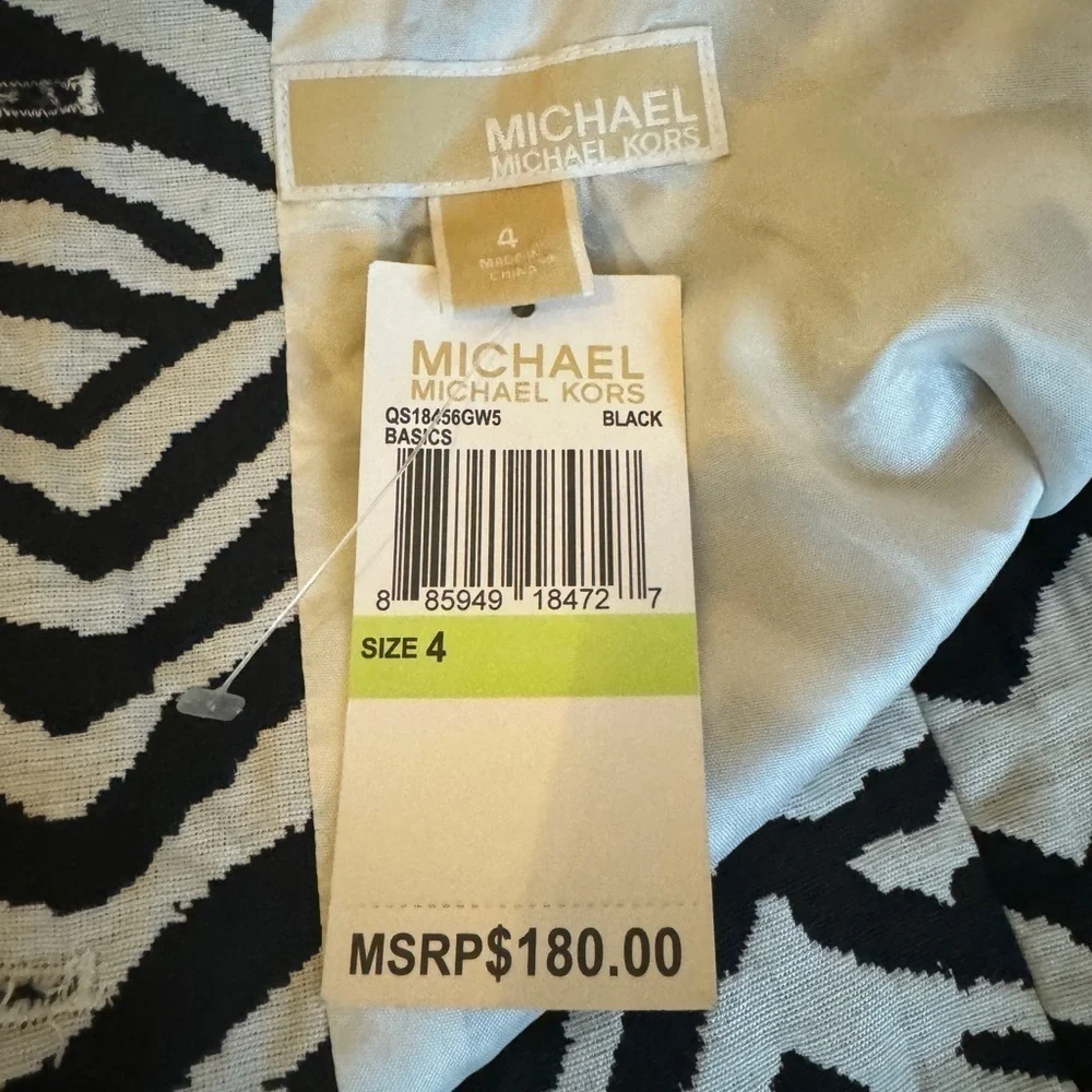 NWT Michael Kors Zebra Print Cut-Out Sheath Dress Mini Black White Size 4 - Picture 13 of 15